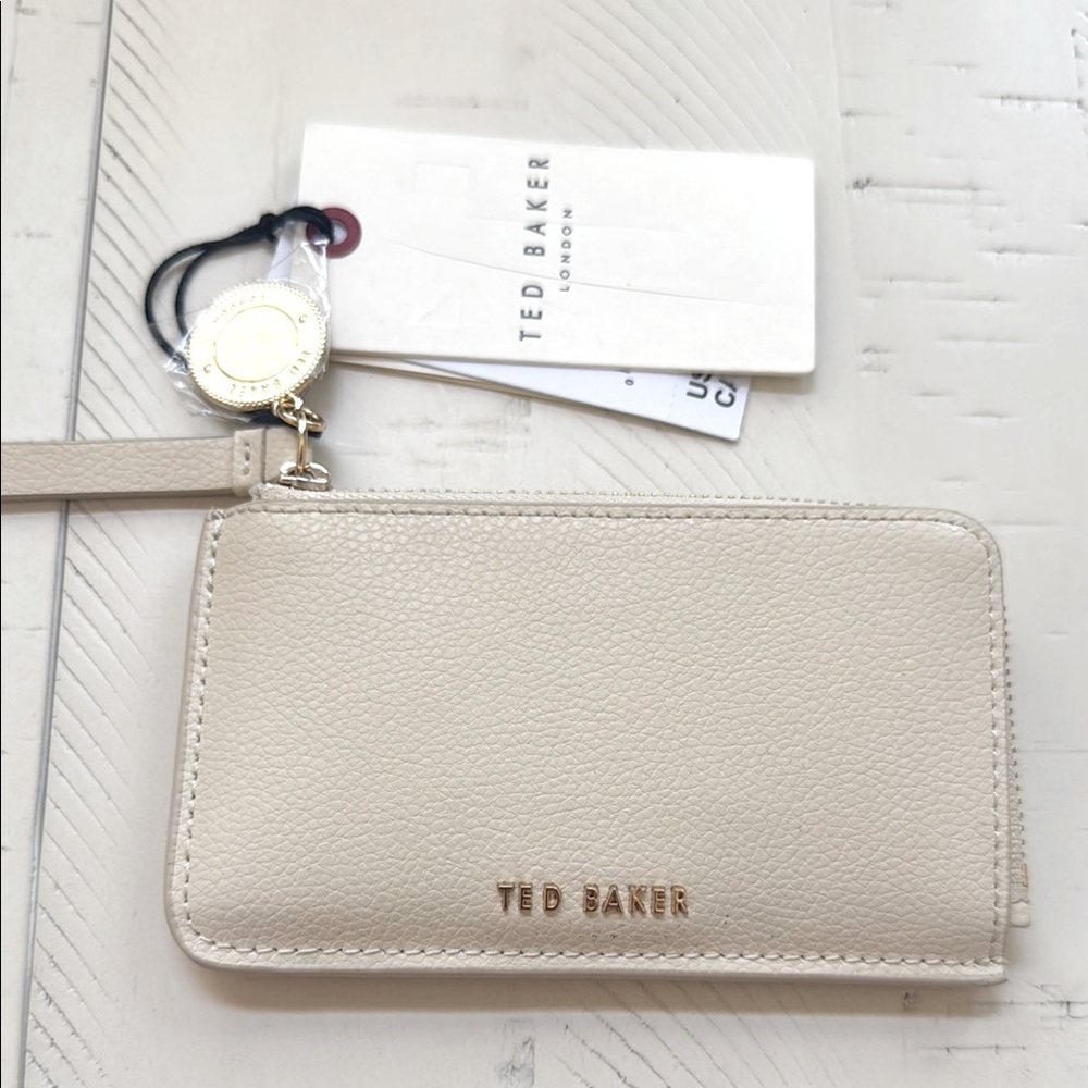 Ted Baker Off-White Leather Wristlet